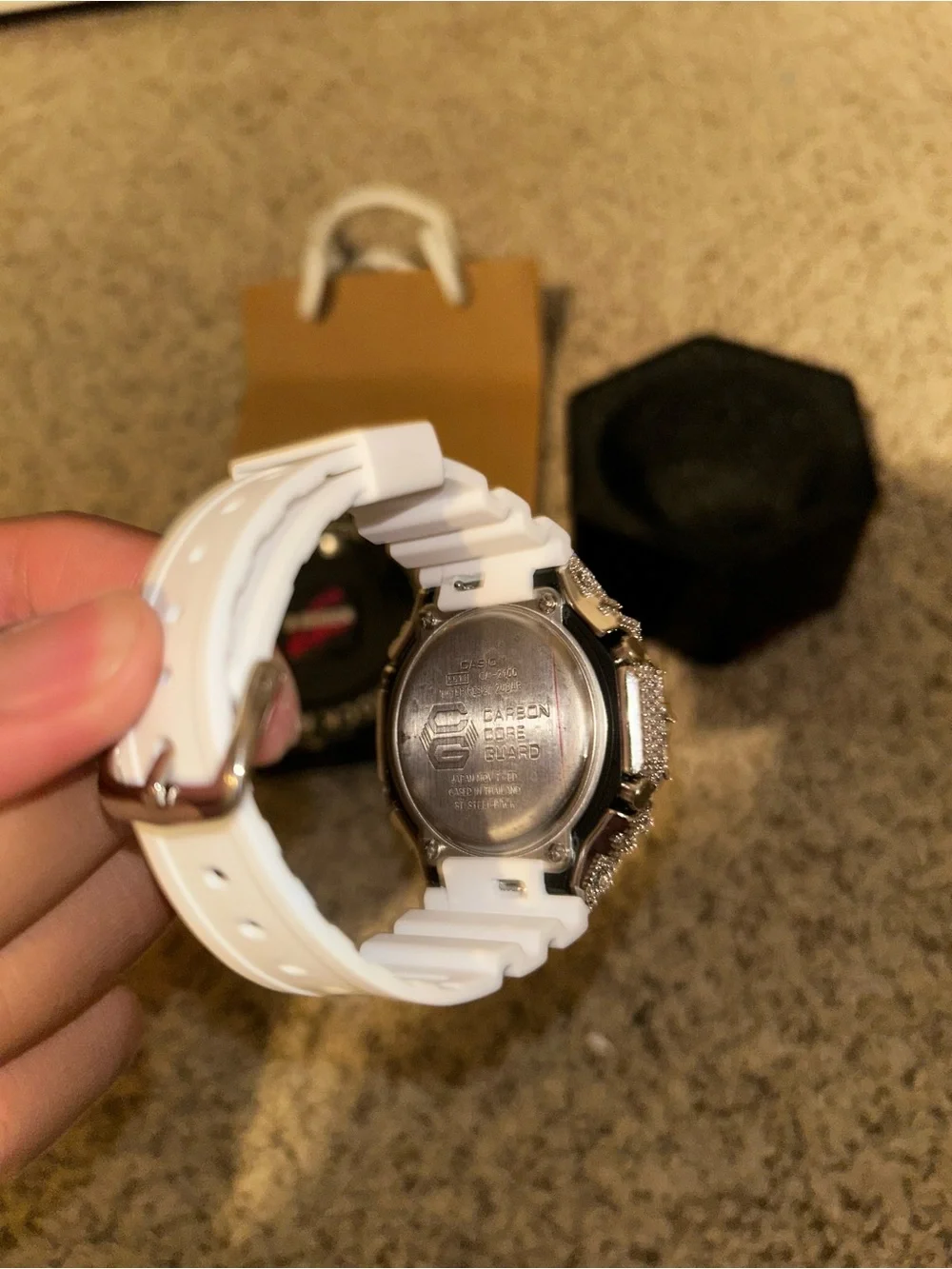 Casio G-Shock Set with Black Tin and White Dial